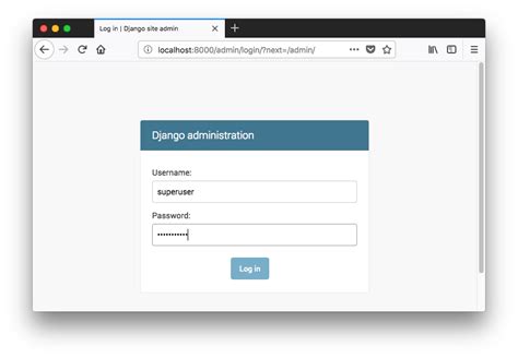 localhost::8000/admin|Django Admin .